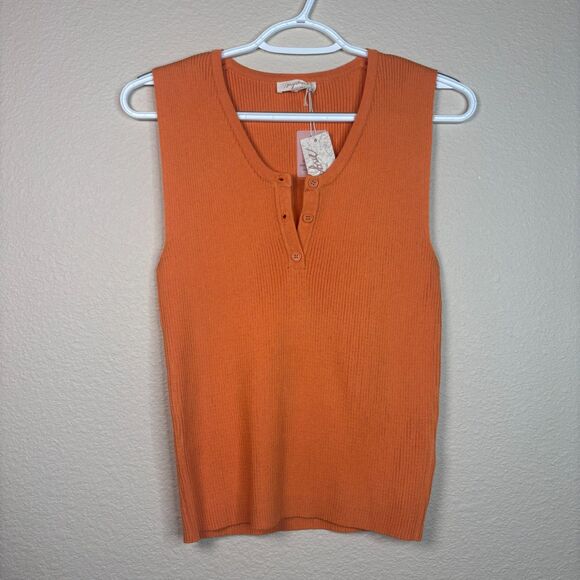 mystree womens orange tank top size Large new with tags - Picture 1 of 6